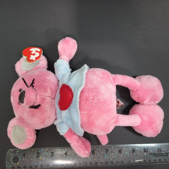 TY Classic Patter Mouse Plush Toy Pink 10 in. With Tags Soft Animal Beanie - Picture 6 of 9